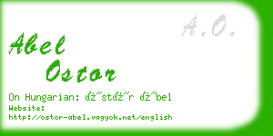 abel ostor business card